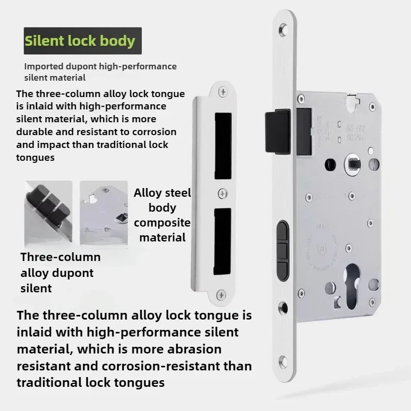 

New 2026 1 set of zinc alloy silent door lock bedroom solid wood door handle split lock with key suitable for door