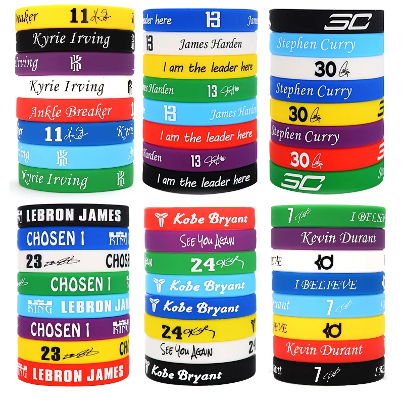 a set of 8pcs Basketball Sports Bracelet Fan Outdoor Gifts Man Multiple Colors Football Player Bangles Wristbands Adult Size