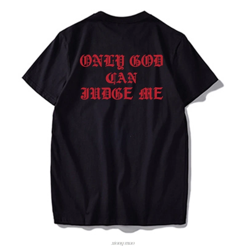 EU Size 100%  T Shirt Only God Can Judge Me TUPAC 2pac Hip Hop Music Tshirt Simple Short Sleeve Crewneck Soft Tops