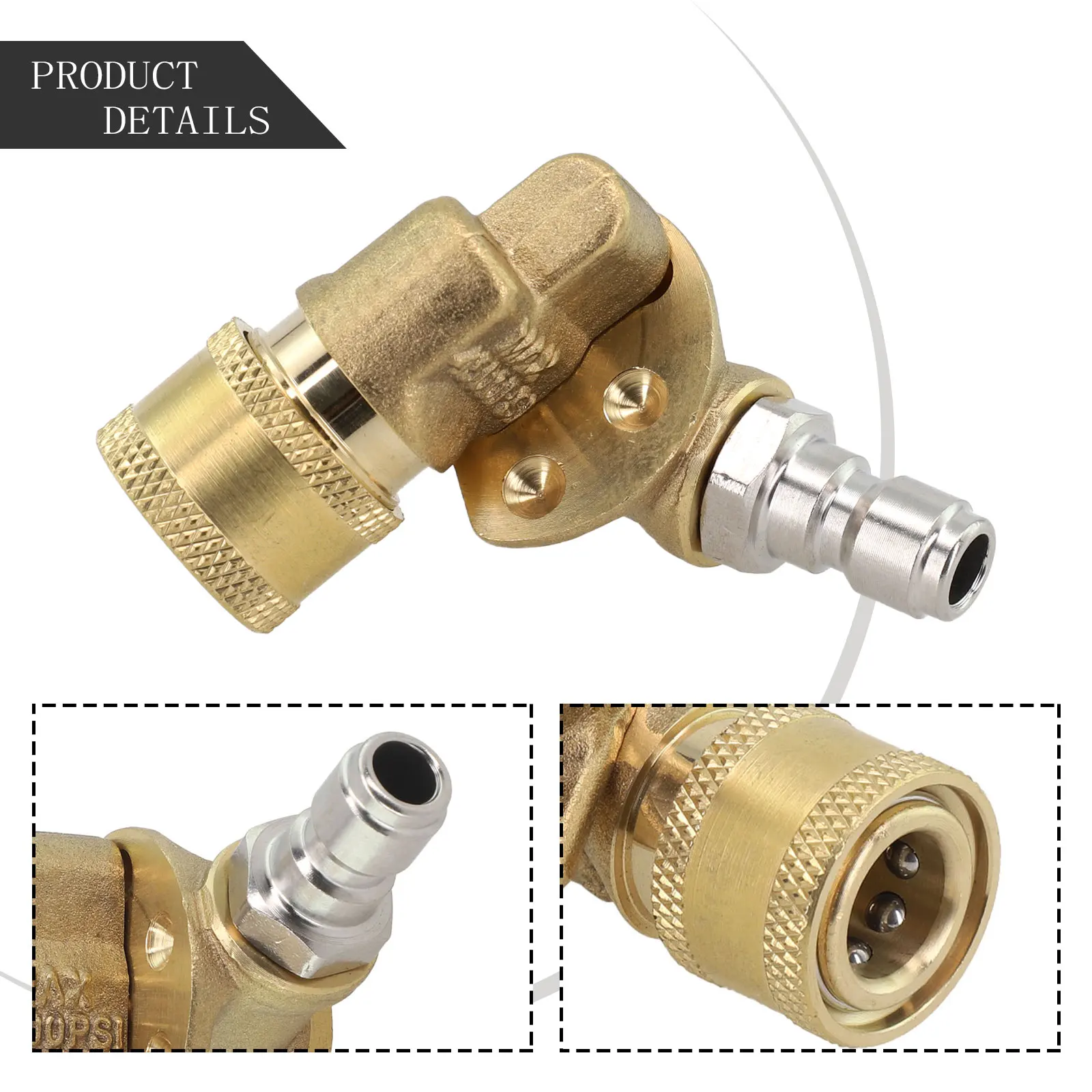 High Pressure Washer Swivel Coupler Quick Connector 180 Degree Adjustable Nozzle Tool for Efficient Appliance Cleaning