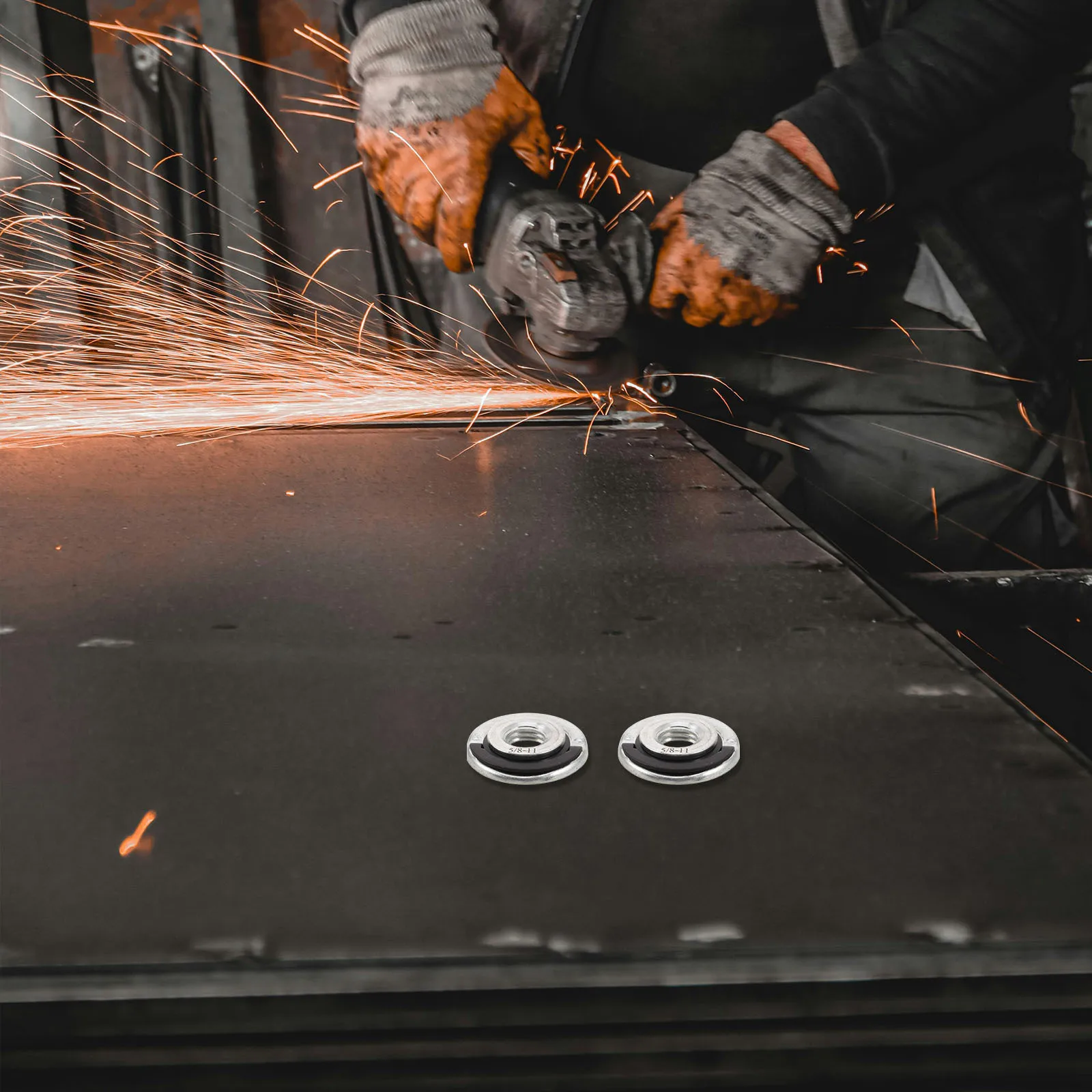 

2pcs Angle Grinder Accessories: Quick Release Flange Nuts 4.50X4.50X0.80Cm Silver Threaded Locking Nut For Cutting Discs