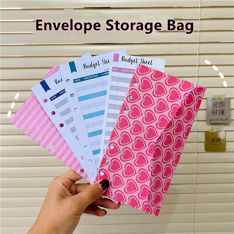 A6 Binder Budget Planner Organizer 6 Ring Binder Envelopes Pockets And 12 Pieces Expense Budget Sheets