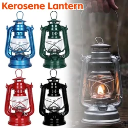 Camping Kerosene Lamp Portable Outdoor Atmosphere Lighting Tent Lanterns with Handle Vintage Oil Burning Table Hurricane Lamps