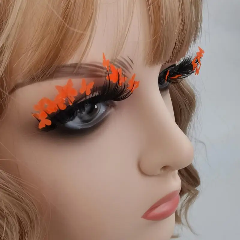 Flauschige Wimpern handgemachte flauschige Wimpern mit Glitzer Pailletten dramatische Schmetterling Pailletten Wimpern dekorative gefälschte Cosplay Wimpern für