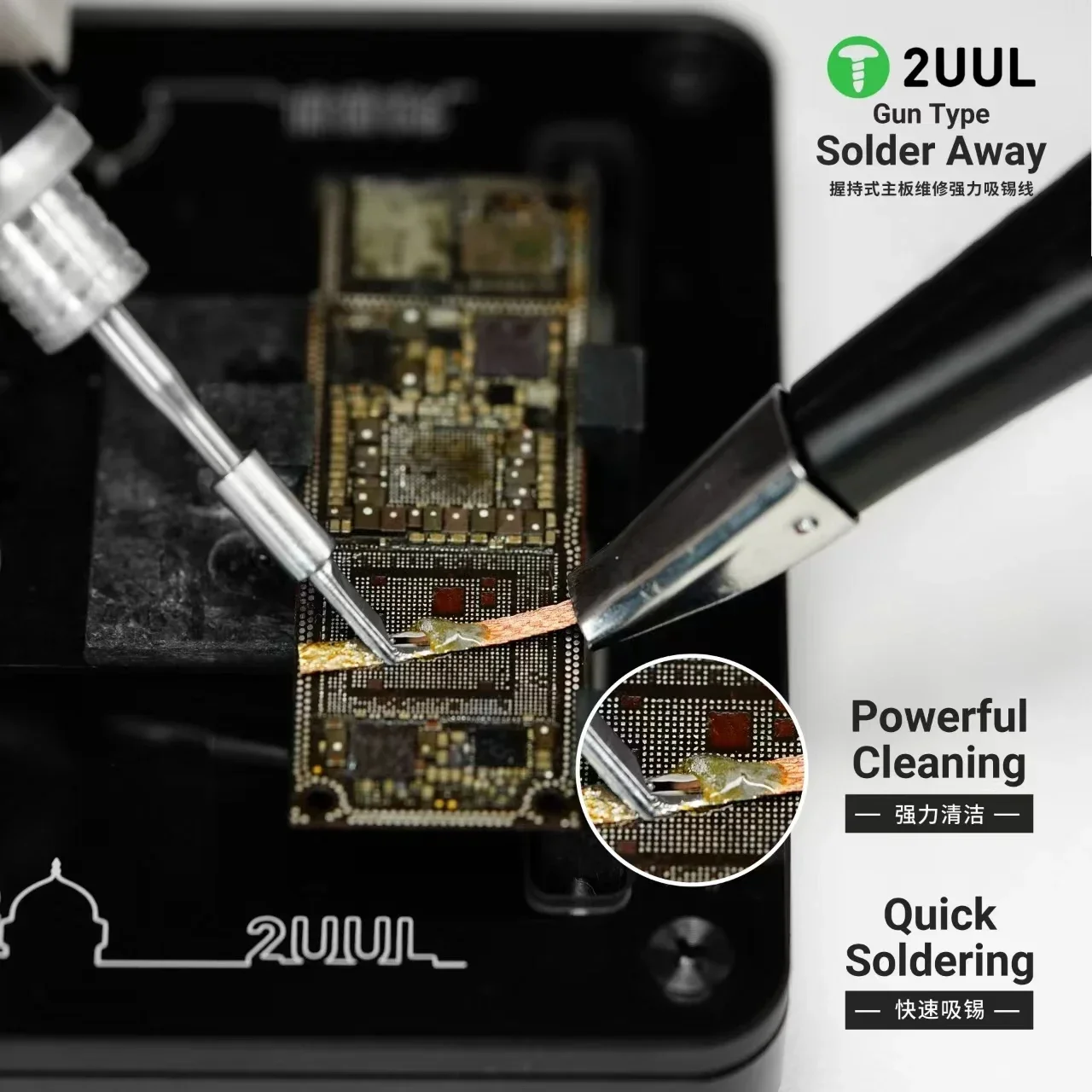 Imagem -04 - Solda Ausente para Celular 2.0m mm Quickl sem Cobre Puro Desoldering Wick Pcb Placa-mãe Ferramenta de Reparo Bga 2uul-dw21