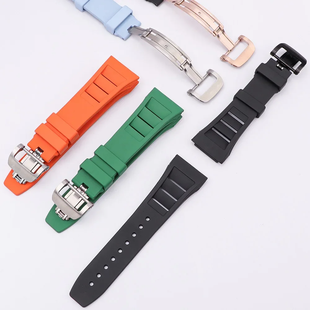 Men Case Strap for Apple Watch Series 8 7 41mm 45mm Rubber Sport Band for iWatch 6 5 4 SE 40 44mm Luxury Metal Modification Kit