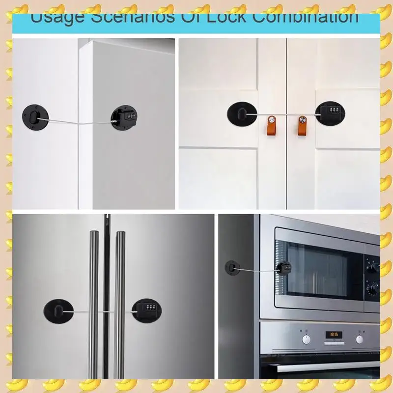 

Refrigerator Lock Child Proof Cabinet Locks With Adhesive For Kids, For Fridge, 4 Pack