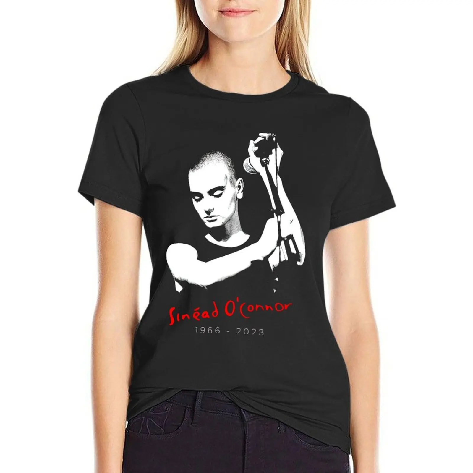 Camiseta RIP Sinead O'Connor feminina, blanks de anime, roupas estéticas, camisas de gato, tops plus size, 1970-2023