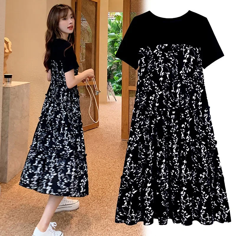 Women's Summer Dress Mid-Length Floral Printed Boho Casual Daily Chiffon Dress