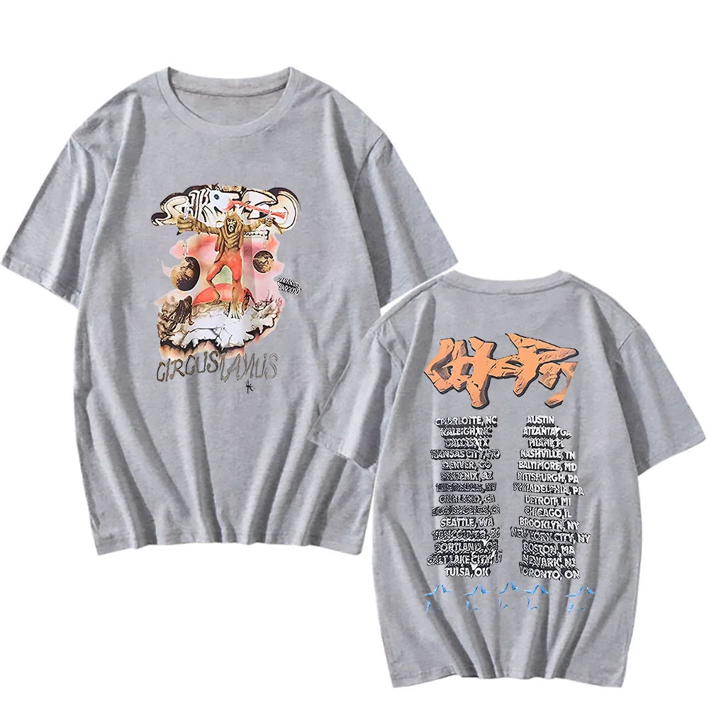 ユートピア-漫画のプリントが施された白い綿のTシャツ,高品質の服,パンク,ヒップホップスタイル