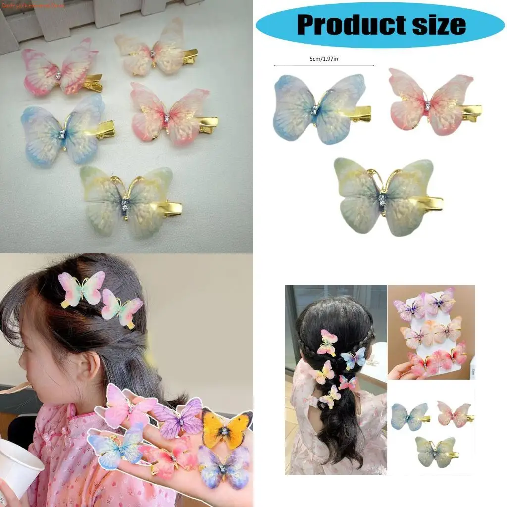 F92D Glitter Hair Clip Barrettes Metal For Updos Hair Bun Secure Gold