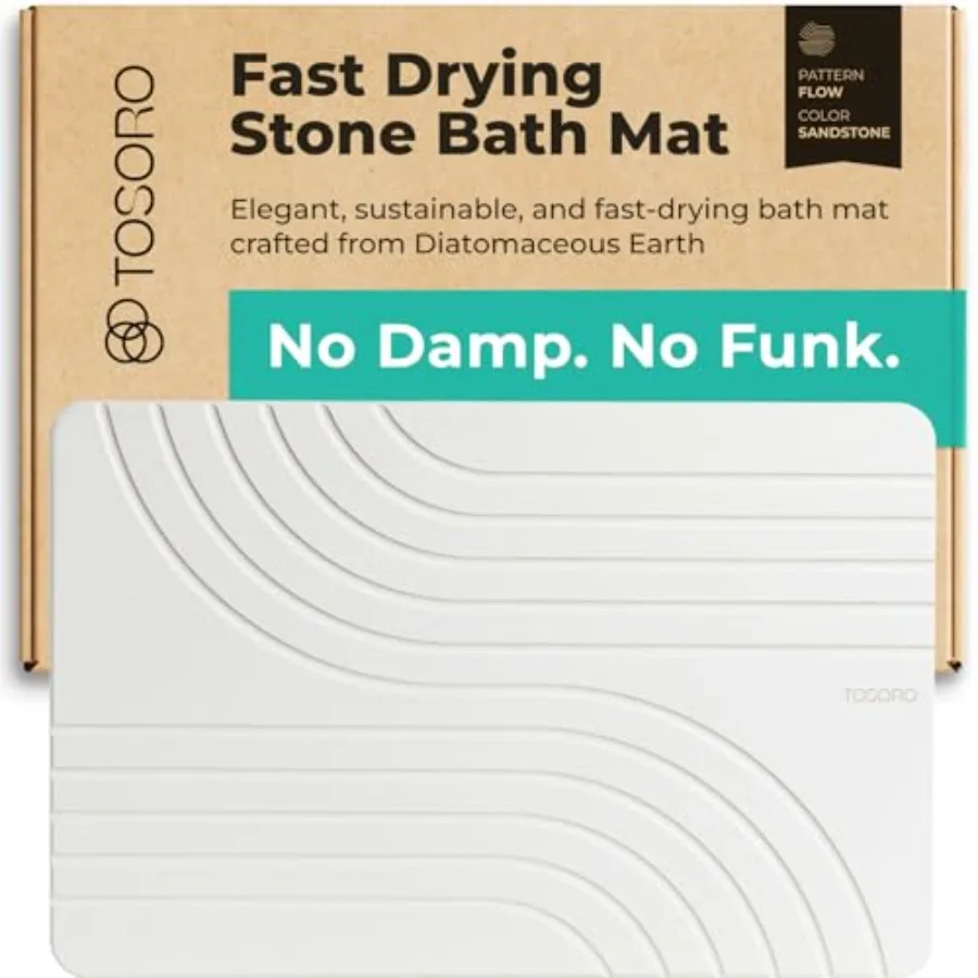 

Stone Bath Mat Diatomaceous Earth Shower Mat Non-Slip Super Absorbent Diatomite Stone Bath Mats for Bathroom Floor Quick Drying