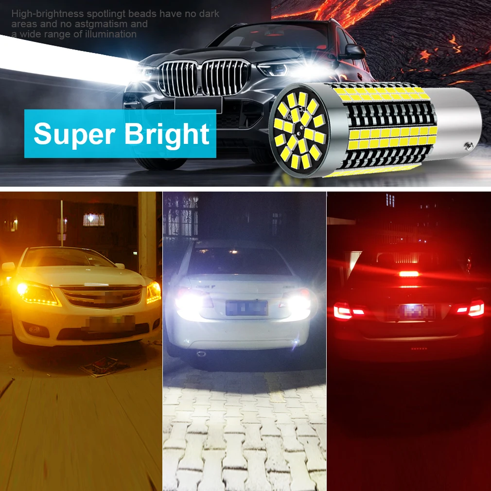 P21W Led 1156 BA15S BAU15S PY21W 1157 BAY15D P21/5W R5W R10W T20 7440 W21W P21/5W 7443 W21/5W LED Bulbs Car DRL Signal Lights view 6