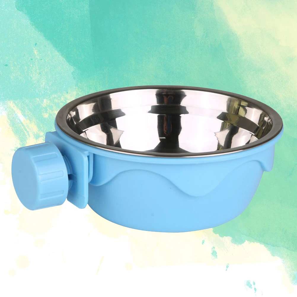 

Stainless Steel Hanging Bowl Pet Bowls for Small Dogs Cage Coop Supplies Detachable