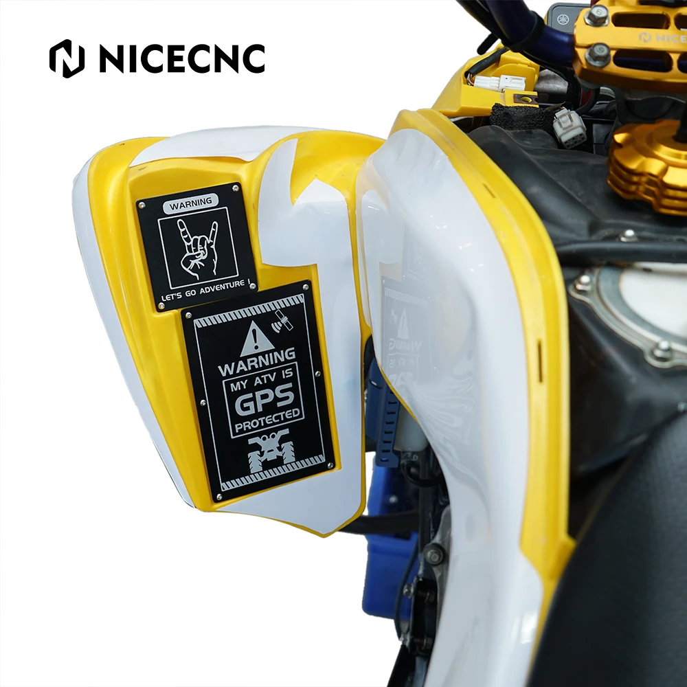 NICECNC Badges Warning Tags For Yamaha Raptor 700 Raptor 700R YFZ450R 2013-2024 English Label Aluminum ATV Accessories
