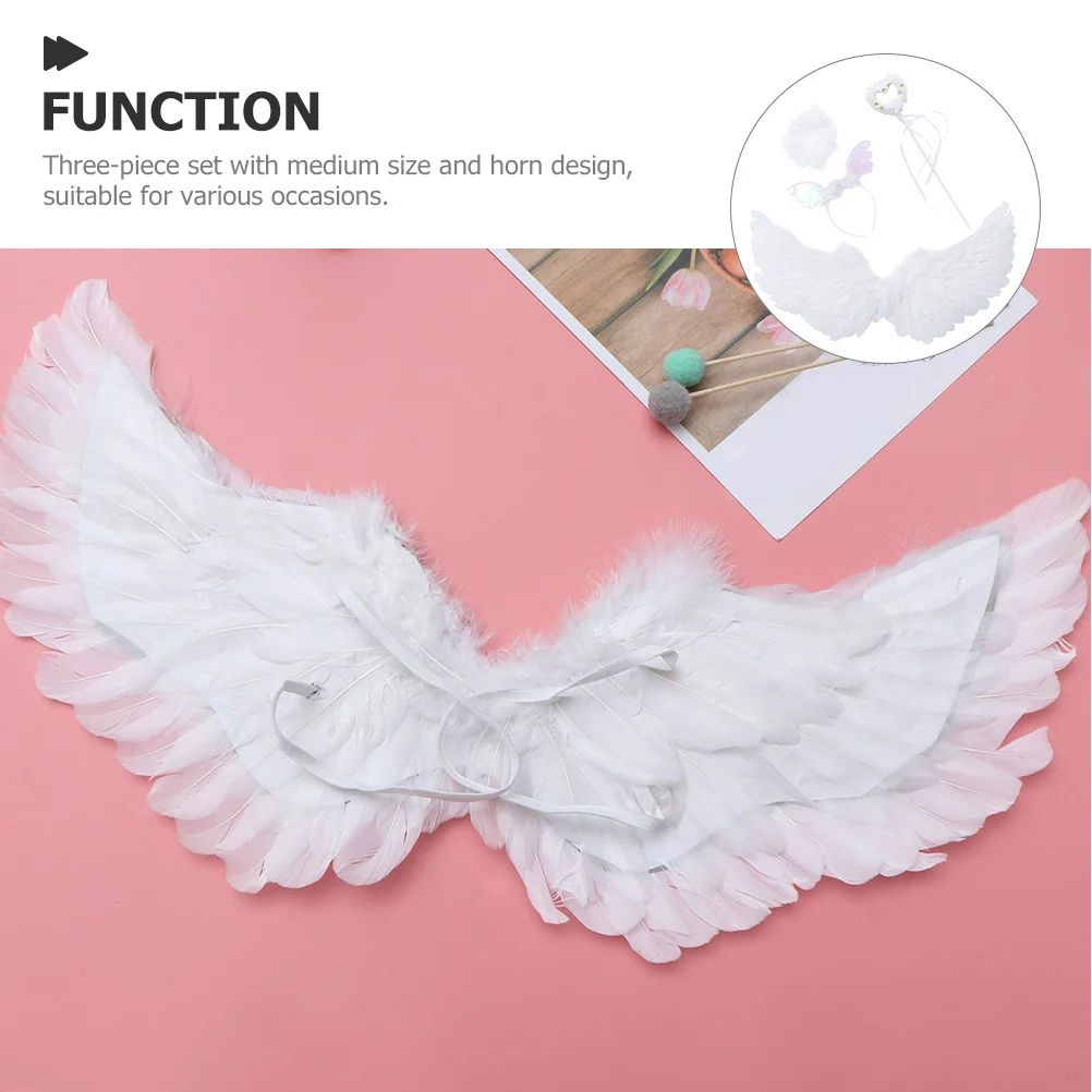 1 set 1 Set Fairy Wing Headband Wand Costume Props For Girls Lightweight Reusable Cosplay Party Festival Performance Accessory