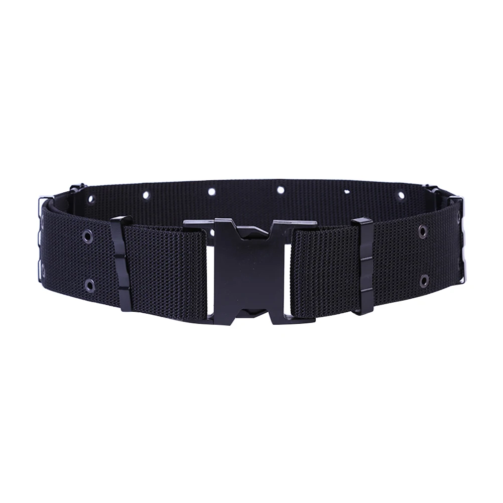 

Men's Belt Canvas Web Belt Adjustable Quick Release Buckle for Outdoor Sports Duty Wear Black