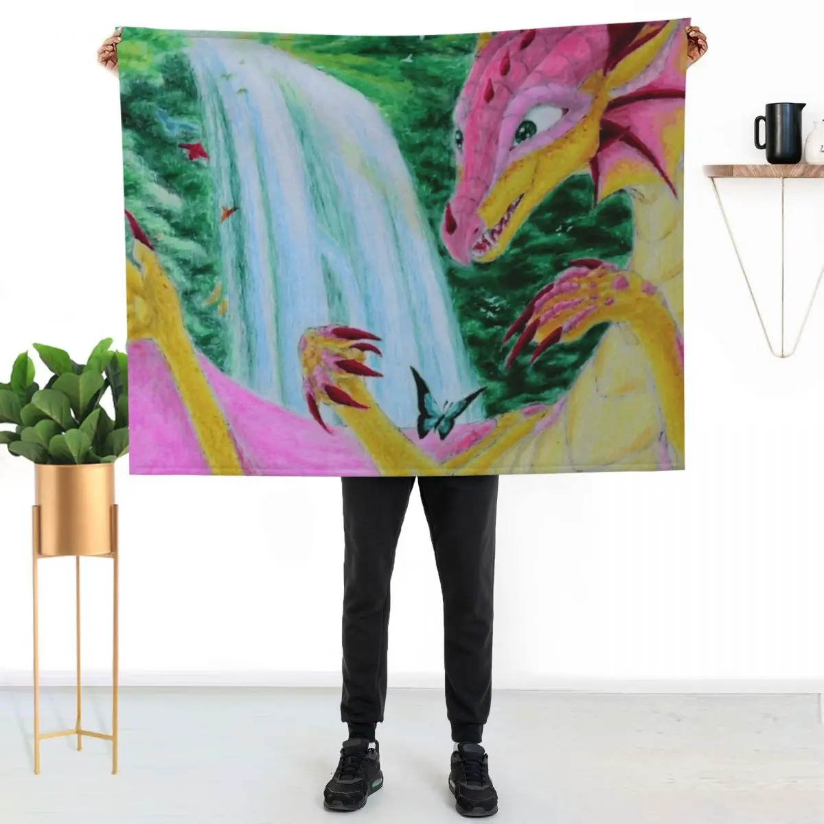 

Kinkajou Jade Winglet - Wings of Fire Throw Blanket Plush Fuzzy Cozy Blanket for Couch Sofa