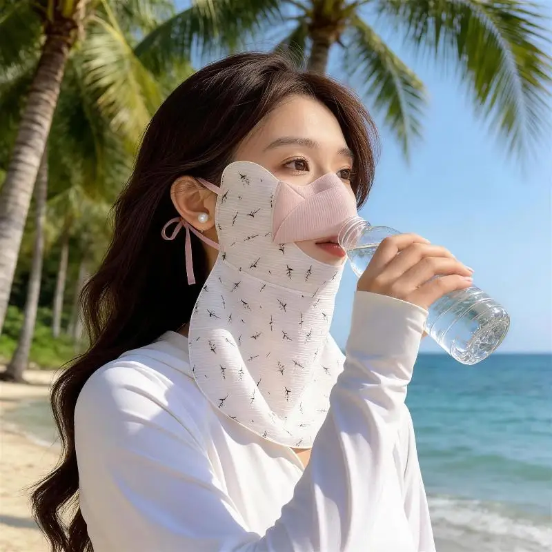 3D Sunscreen Mask For Summer Ice Silk Mesh Breathable Opening Mask For Outdoor Sports UV Protective Face Cover