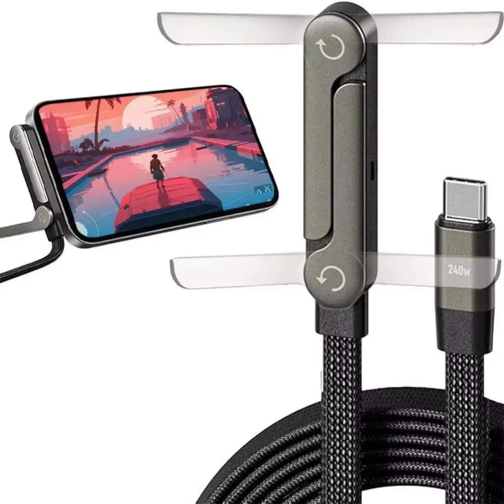 TPE USB Type C to C Cable Lightweight Double Headed Fast Charging Wire 240W C to C Type C Data Cable Charger Adapter