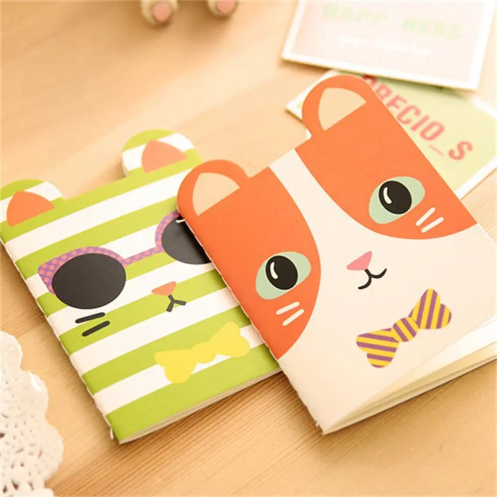 Portable Lined Paper Mini Notebook Journal Diary Notepad Pocket Notebook Animal Cartoon Cute Small Book School Gift
