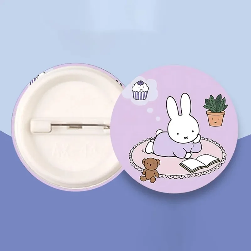 M-Miffys Cute Cartoon Badge Kawaii Bunny Brooch Custom Button Pins Backpack Clothing Collar Accessory Toys Gifts for Kids Friend