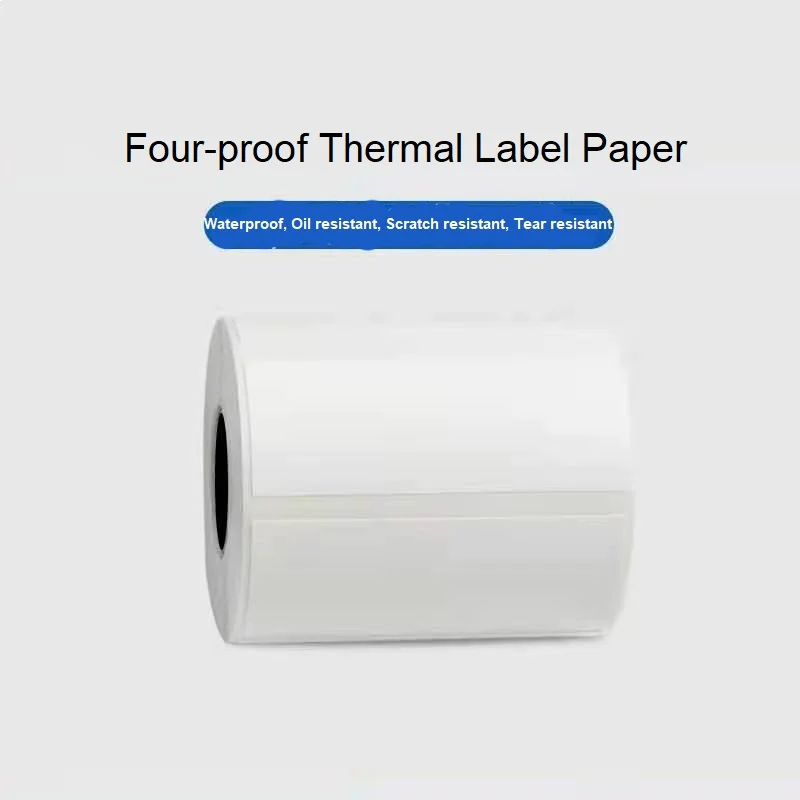 2 Rolls Tear Resistant self-adhesive label 60 70 75 Four-proof thermal label paper white for portable label printers