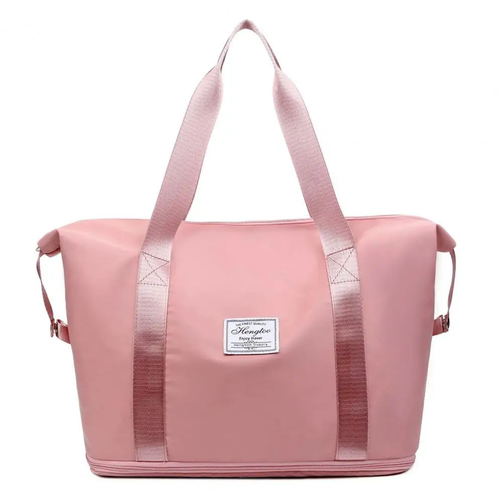 Bolsa de viaje con cremalleras resistentes para mujer, bolso de lona de viaje funcional elegante con cierre de cremallera de capacidad para la noche para una fácil