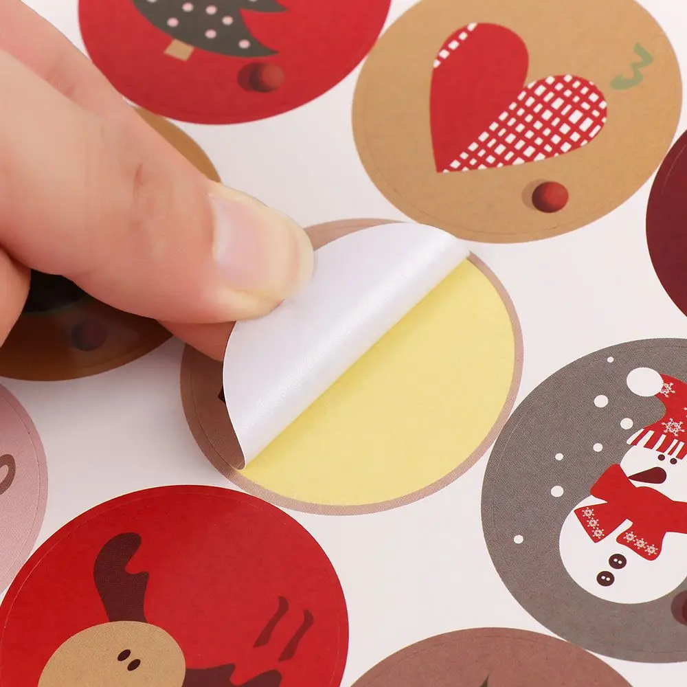 Candy Gift Packaging Merry Christmas Sealing Adhesive Label Paper Stickers Number Stickers Advent Calendar