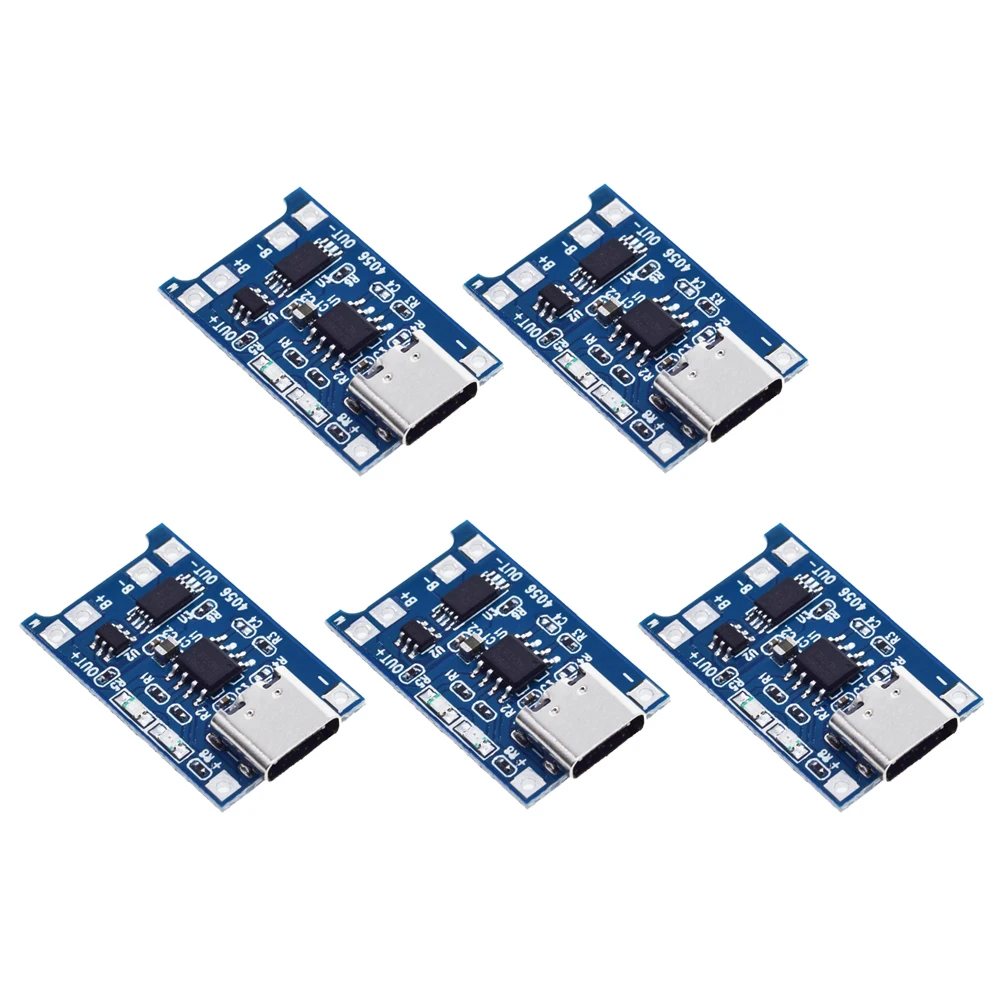 5PCS 5V 1A Type-c USB 18650 Lithium Battery Charging Board Charger Module+Protection Dual Functions TP4056