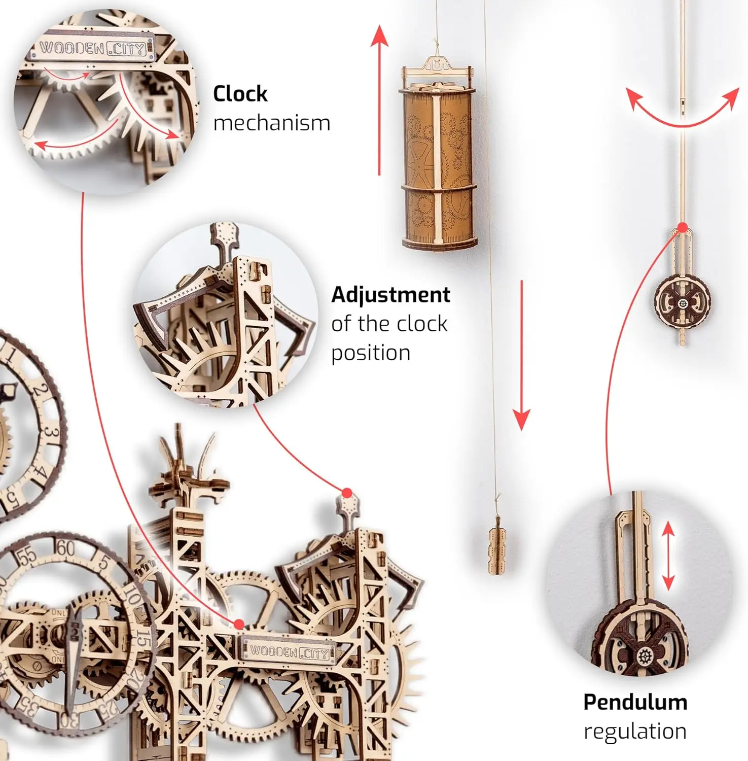 Kit d'horloge en bois Steampunk – Puzzles 3D pour adultes – Kits de modèles de loisirs pour hommes