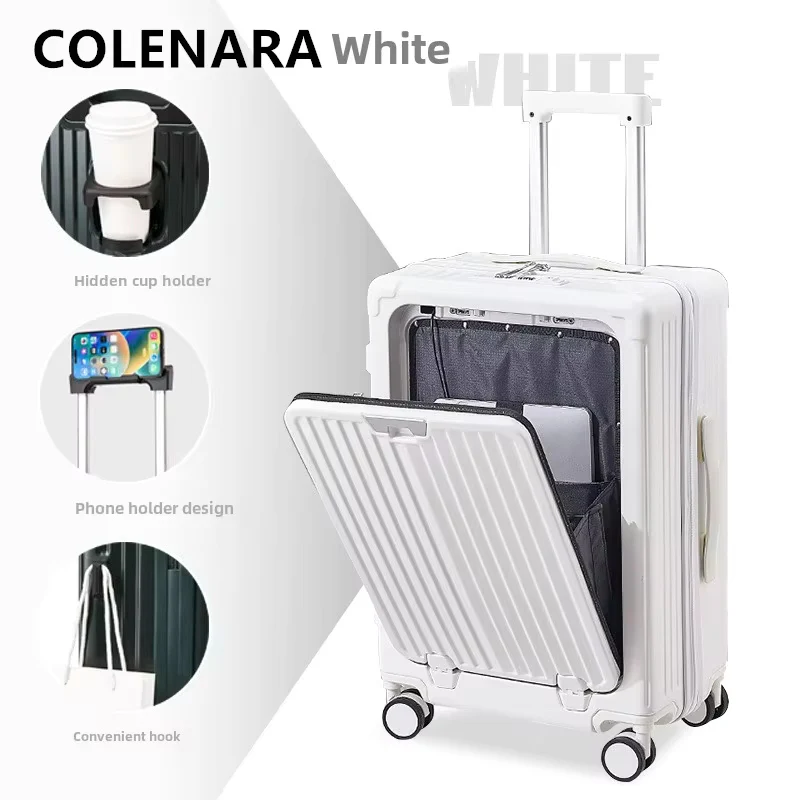 COLENARA Cabin Suitcase Front Opening Boarding Case Laptop Trolley Case 20