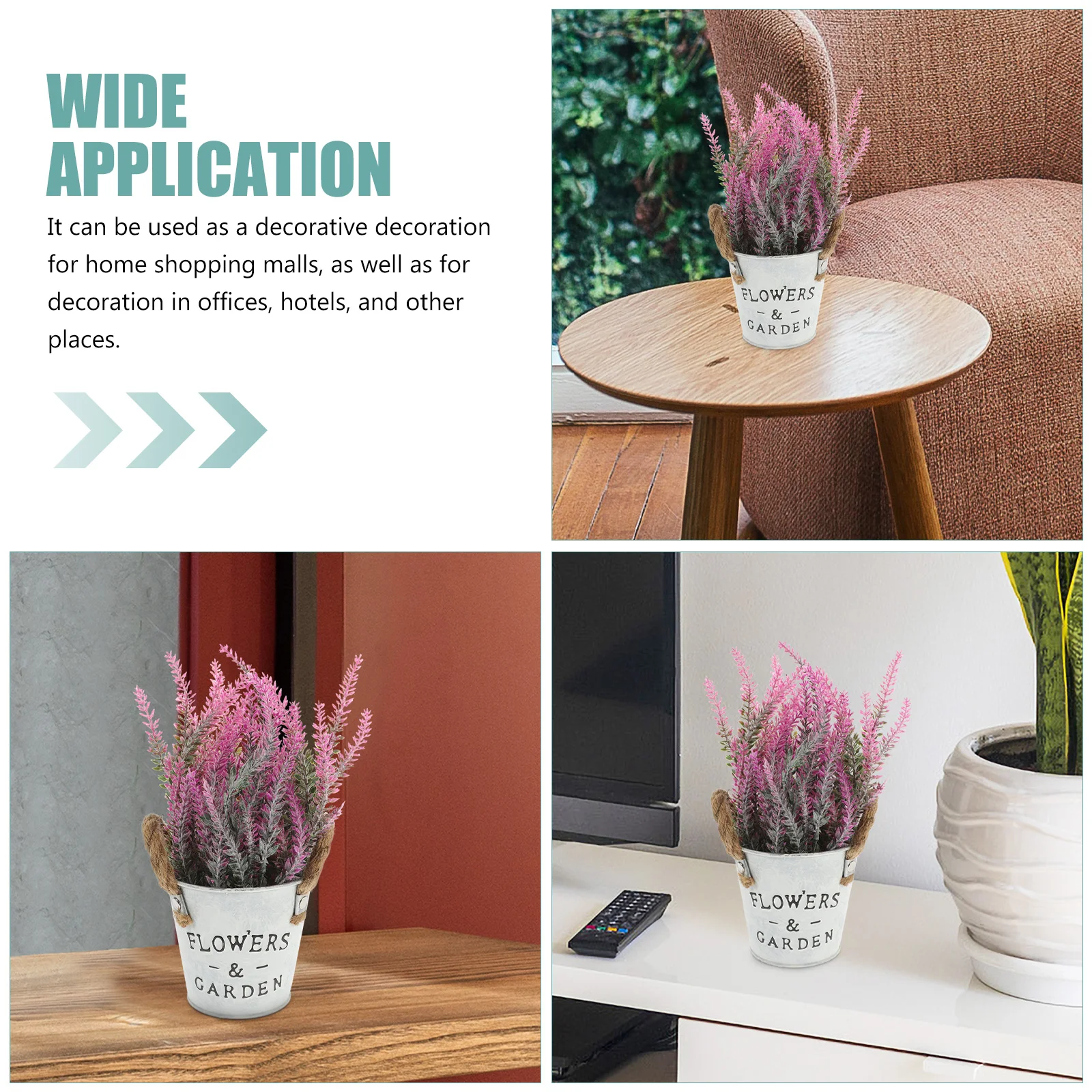 

1Pcs Fake Lavender Potted Plant Artificial Bonsai Decoration for Living Room Office Shelf