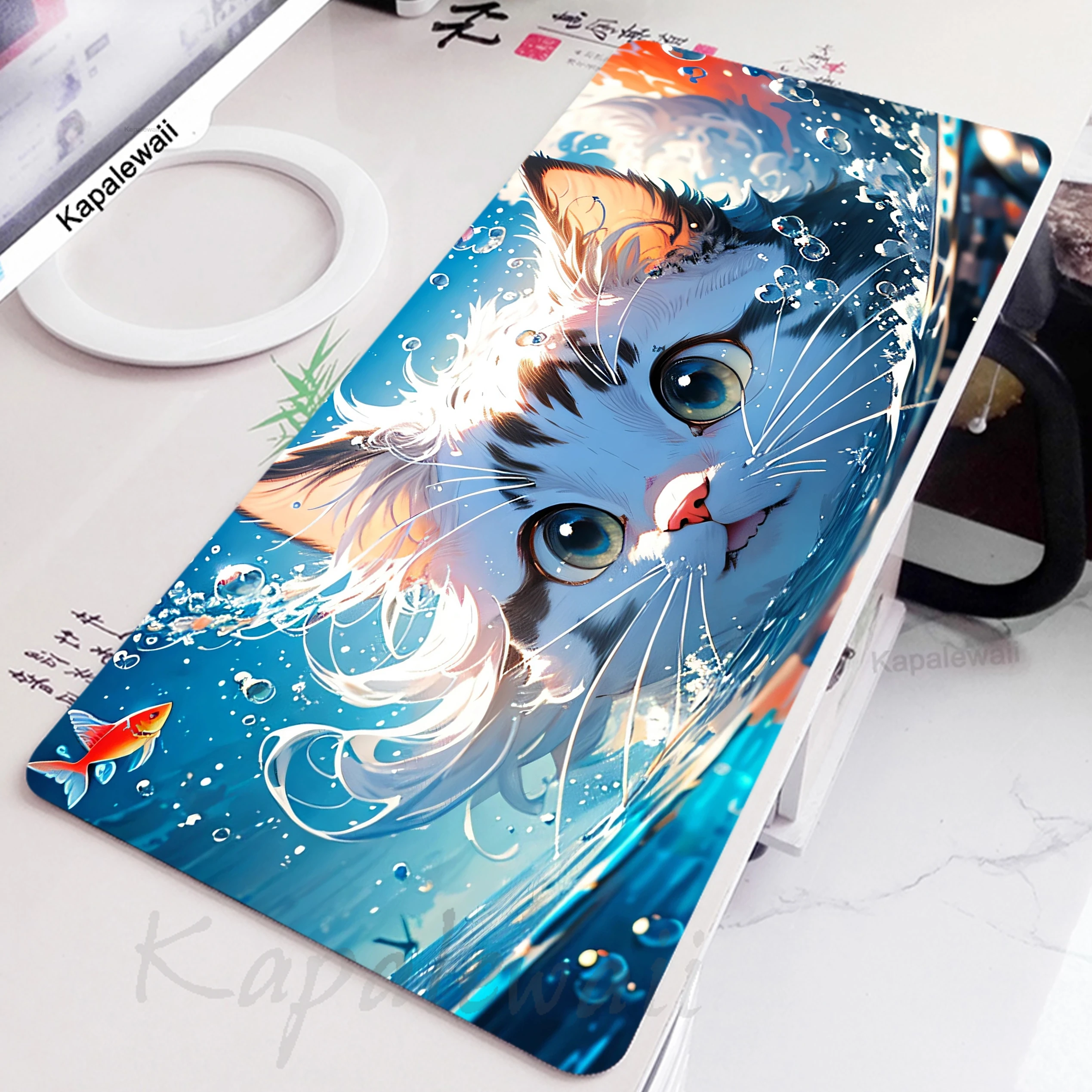 

Kawaii Cute Cat Mouse Pad Gaming Mousemat Large Desk Mat Pc Gamer Accessoires Mousepad Speed Keyboard Pads XXL 900x400mm