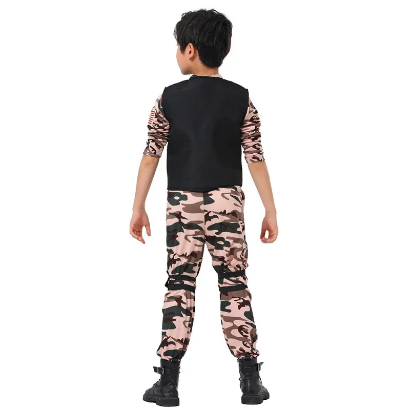Kids Boys Navy Special Forces Play Dress Up Costumes Halloween Boys Party Performance Costume Set