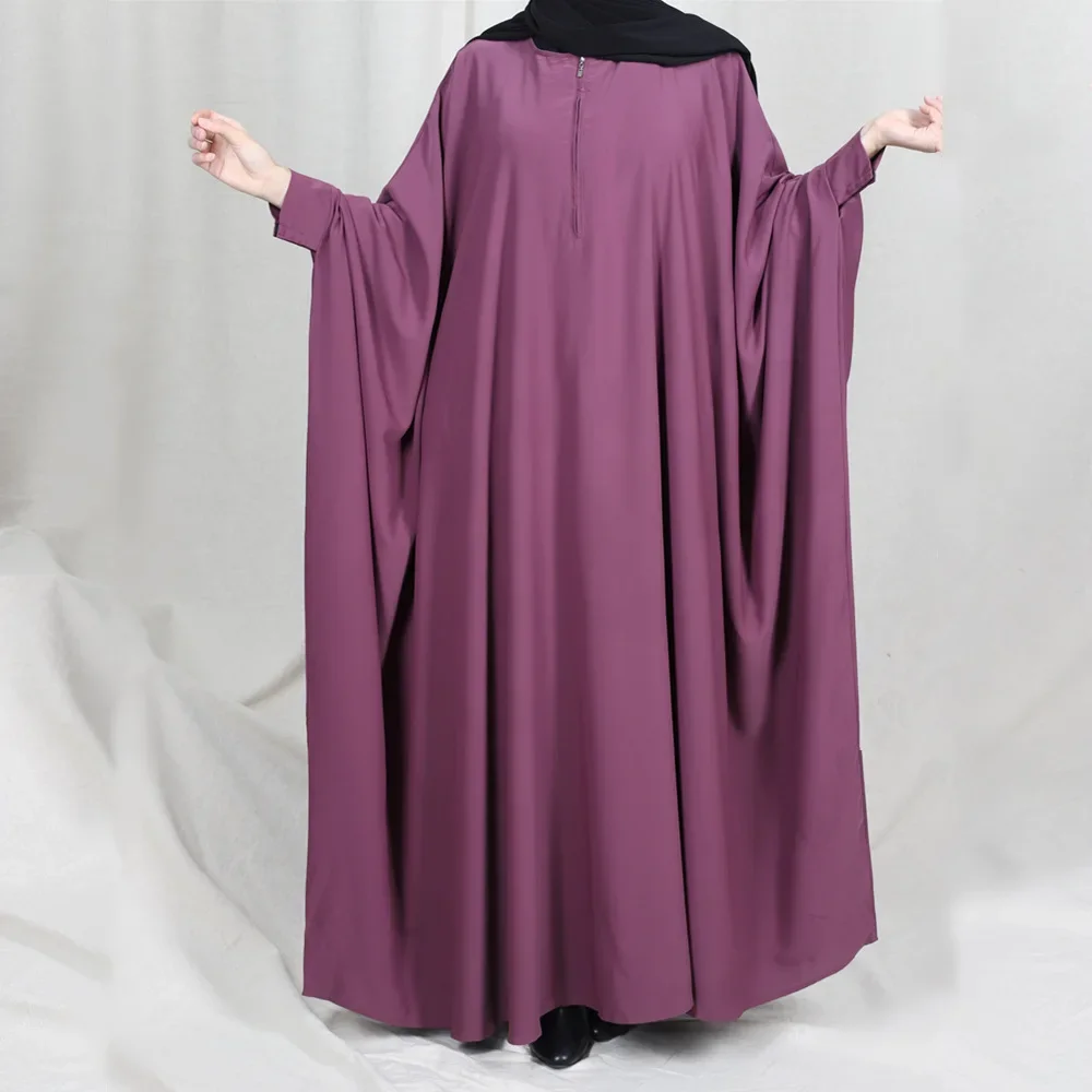 Muslim Women Prayer Dress One Piece Praying Abaya Batwing Sleeves Islam Clothing Dubai Saudi Turkish Modest Robe Robe Ramadan