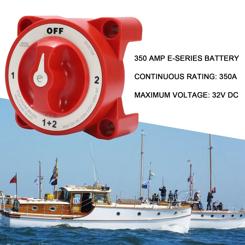 9002E 32V 350 Amp E-Series Waterproof Ignition Protected Marine Boat Dual Battery Isolator Switches