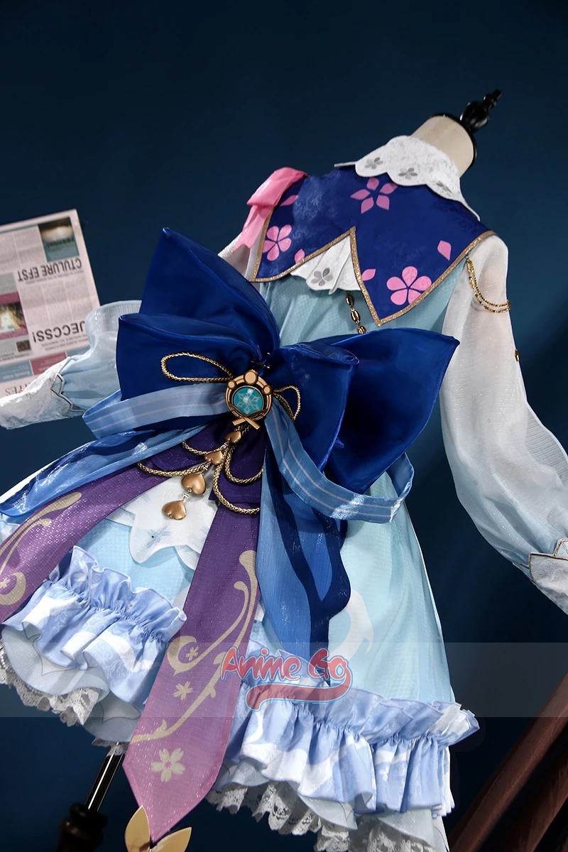 Disfraz de Genshin Impact Kamisato Ayaka, sombrero de primavera, vestido misivo Lolita, C07483-AA