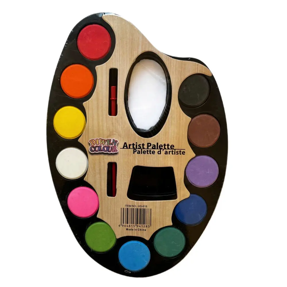 12 Solid Watercolor Pigment Kit Children Art Supplies Student Painting Tools Portable Box Beginner Creative Color Palette view 3