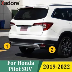 For Honda Pilot SUV 2019 2020 2021 2022 ABS Chrome Front Rear Bumper Corner Protector Trim Strip Cover Exterior Accessories