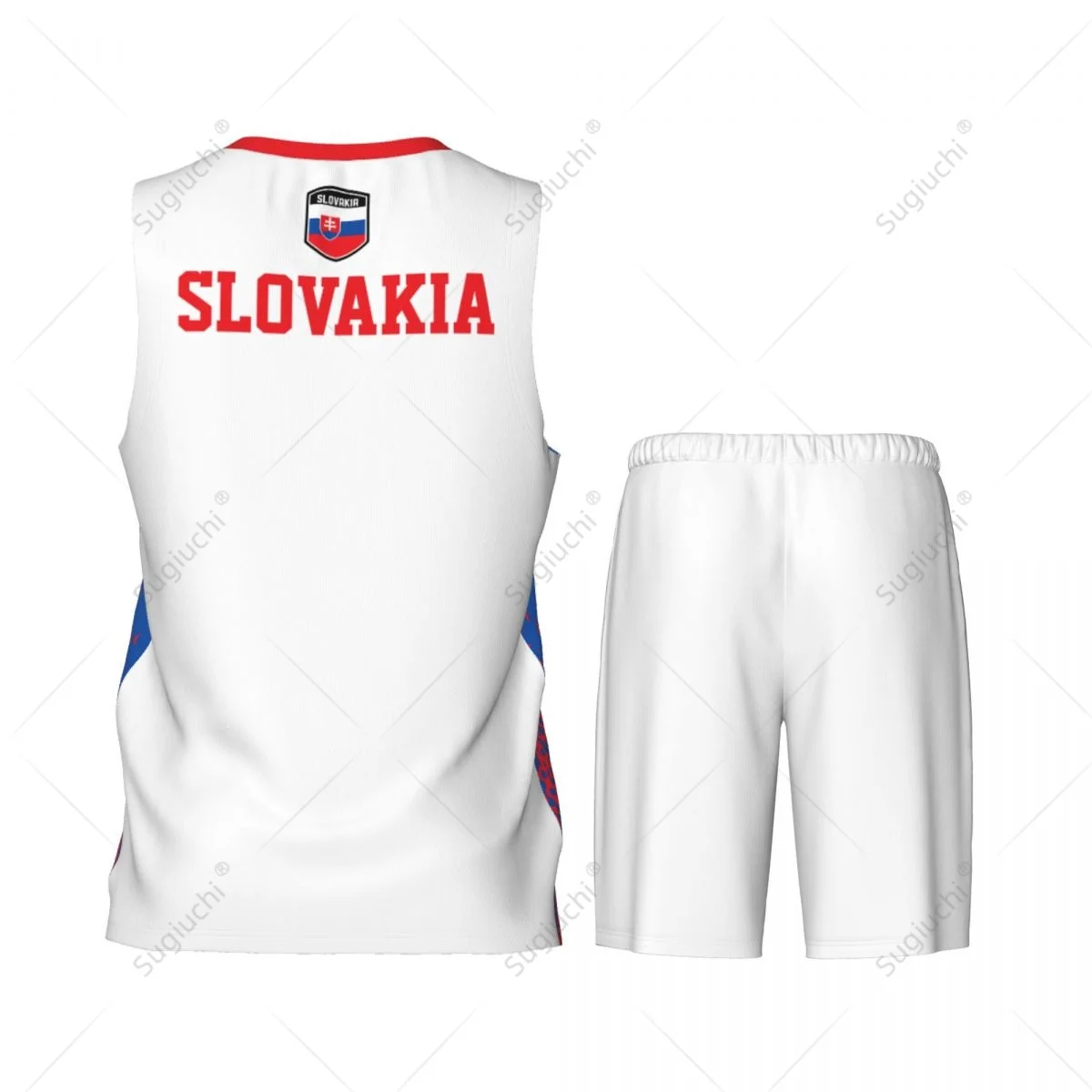 Conjunto de camiseta y pantalones de baloncesto para hombre, camiseta sin mangas, nombre personalizado, Nunber exclusivo, Team-up, Bandera de Eslovaquia, grano