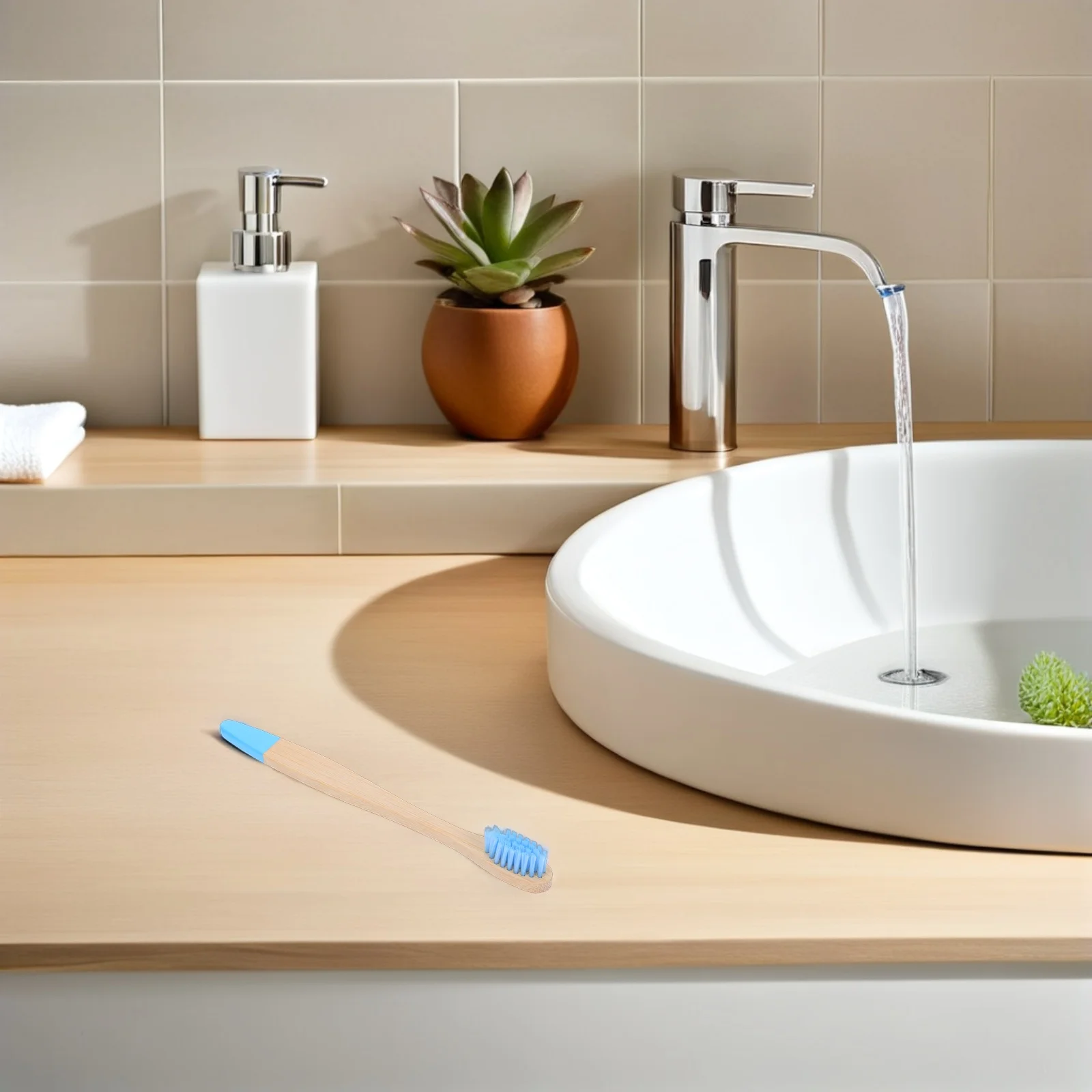 

10Pcs Bamboo Toothbrush Soft Bristles Colorful Wooden Handle Travel Oral Care Tooth Brush