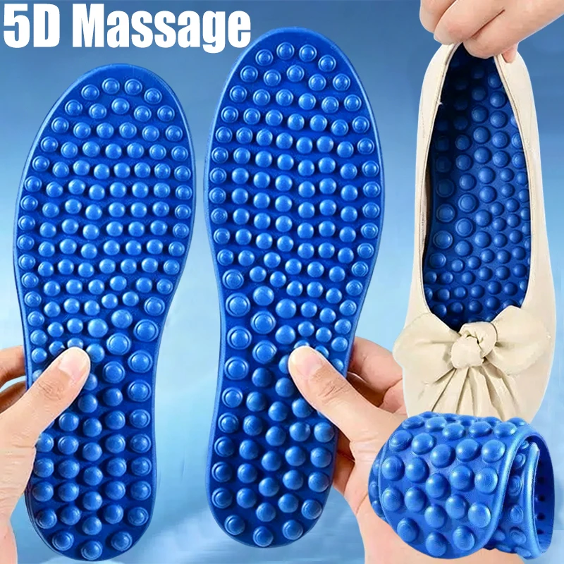 2Pairs Comfort Acupressure Foot Shoe Pad Full Sole Acupressure Feet Bottom Meridian Clearing Massage Foot Insole for Jogging