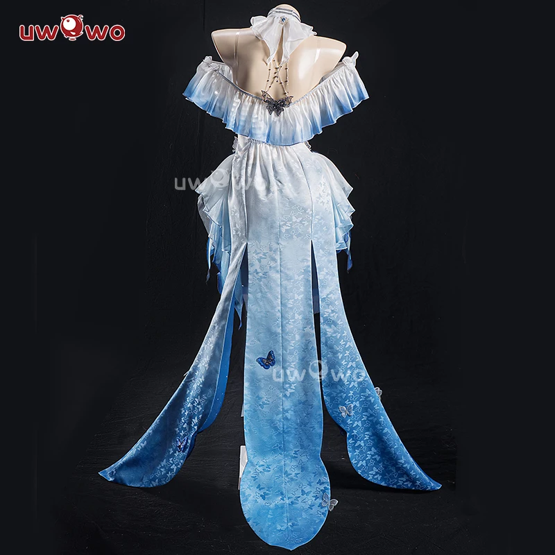 재고 있음 UWOWO Shorekeeper 코스프레 게임 Wuthering Waves Shorekeeper Fanart Qipao 가운 WuWa Shorekeeper 코스프레 의상 할로윈