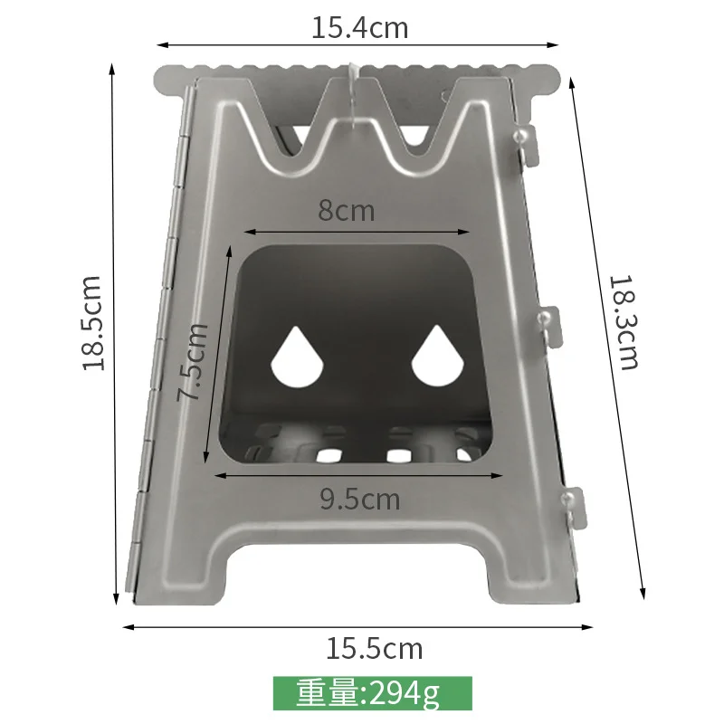 Portable Folding Titanium Wood Stove for Camping - Ultralight Outdoor Fire Pit & Windproof BBQ Grill