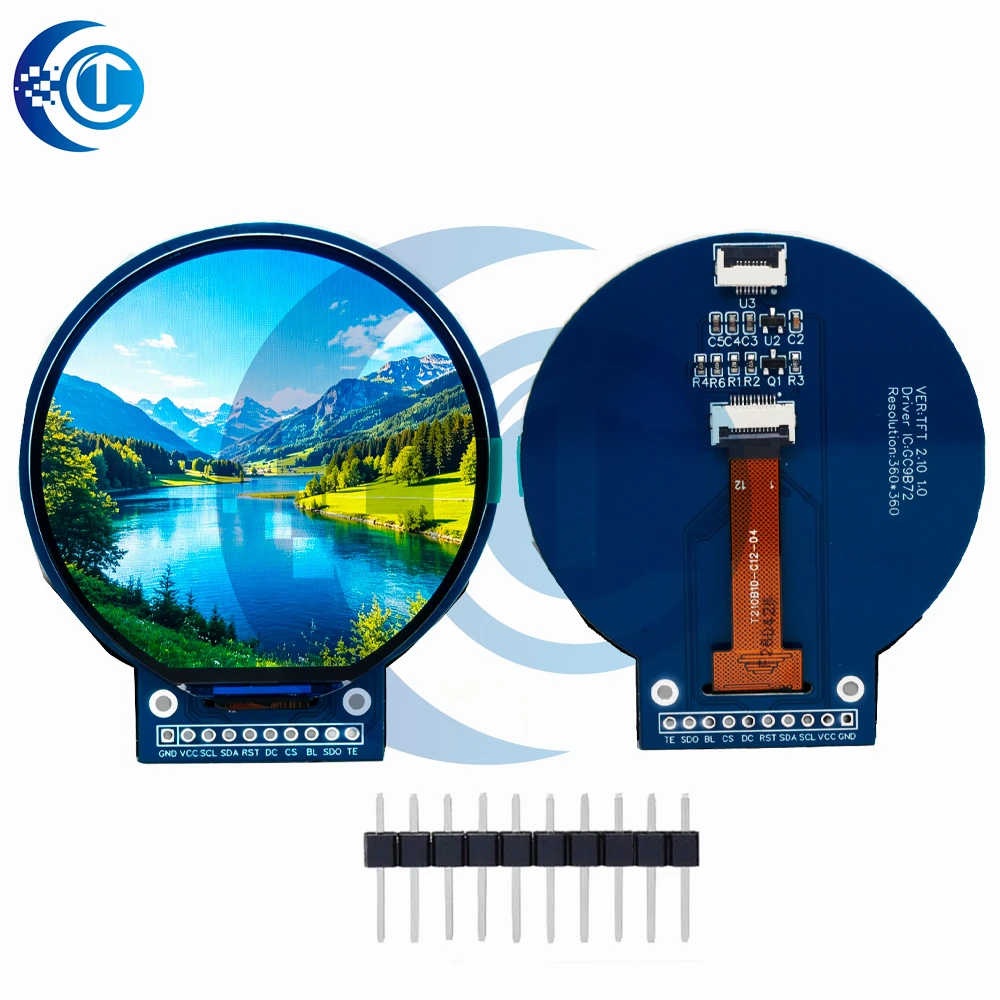 2,1-calowy okrągły ekran TFT LCD GC9B72 360×360 SPI Moduł wyświetlacza okrągłego do Arduino — zdjęcie produktu 4