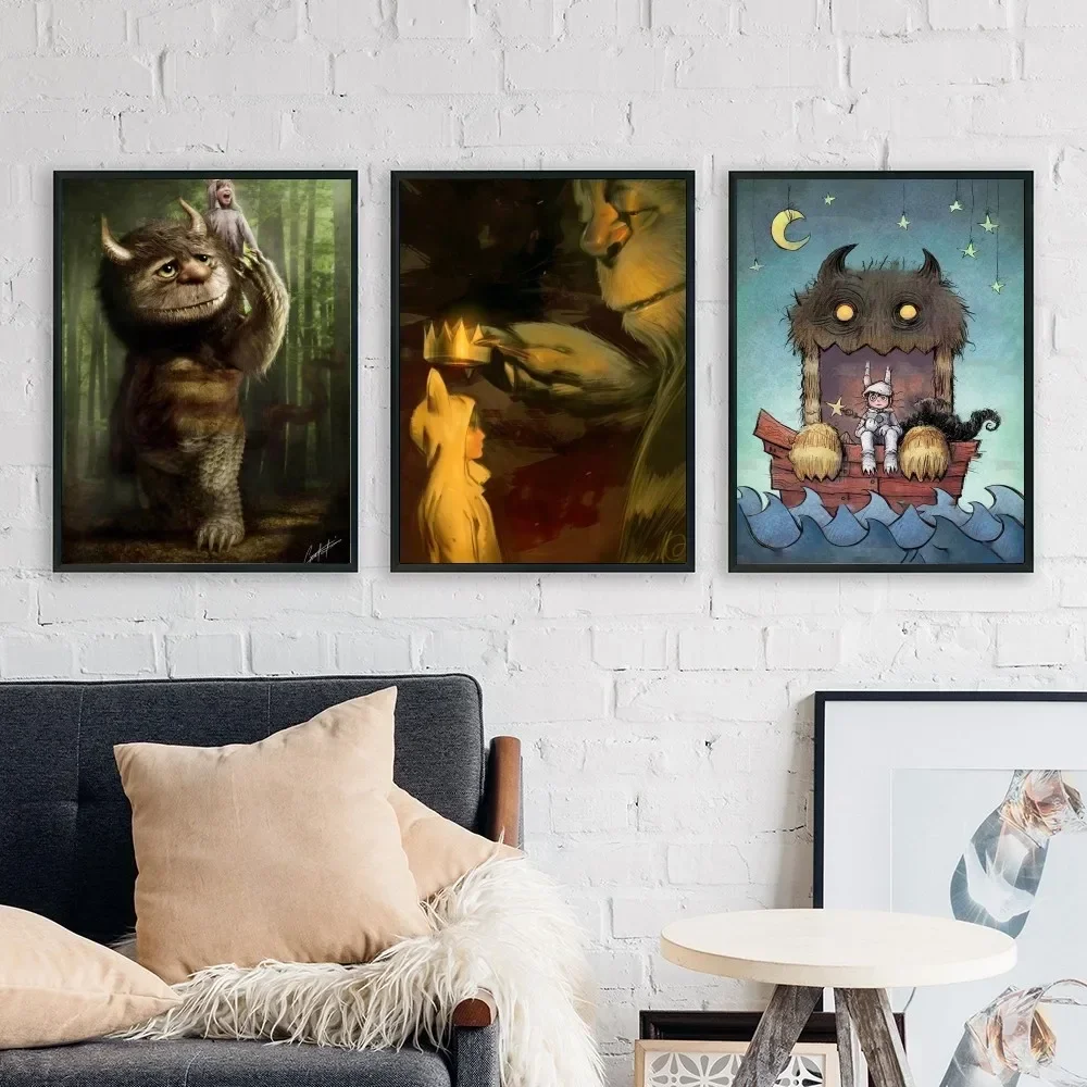 Anime Where the Wild Things Are  Poster No Framed Poster Kraft Paper Vintage Poster Wall Art Painting Bedroom Study Stickers