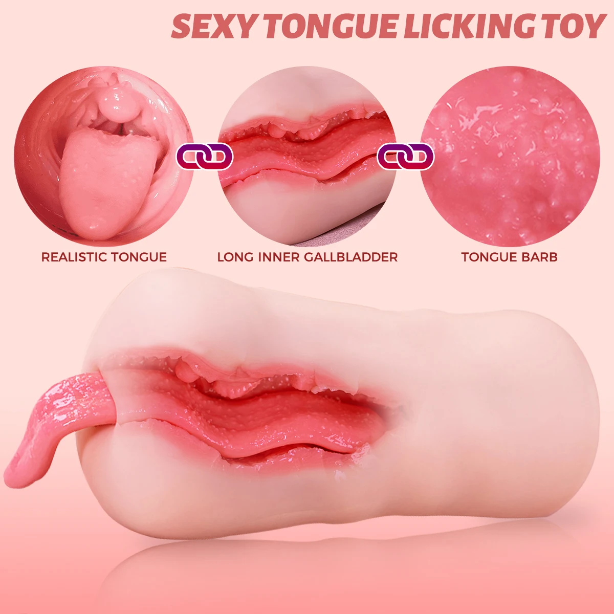 Pocket Pussy Male Masturbator 5D Deep Throat Blow Job Stroker Realistic Mouth with Super Long Tongue Adult Sex Toys for Man