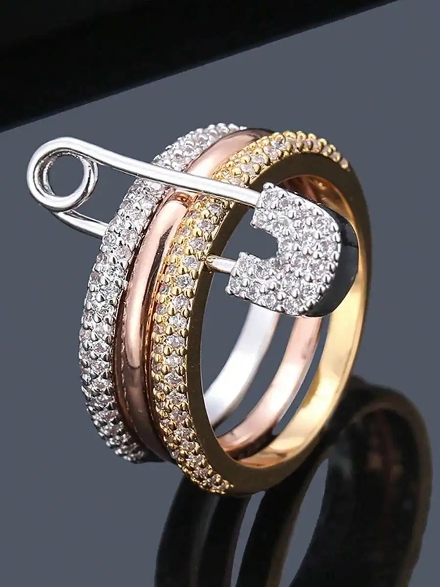 

Elegant Cubic Zirconia U-Shaped Stackable Ring For Women Party Wedding Anniversary Gift