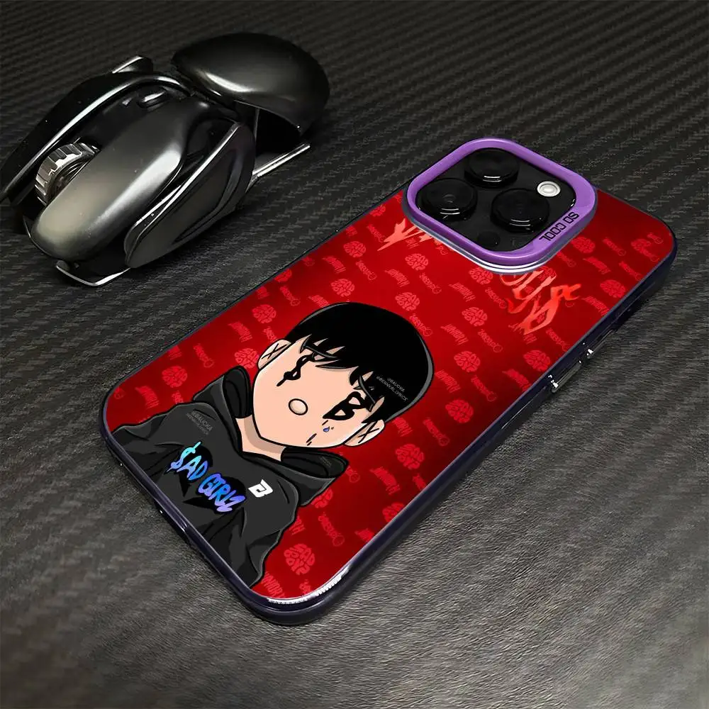 حافظة هاتف J-Junior H $AD BOYZ 4 LIFE لهاتف iPhone17,16,15,14,13,12,11 Plus، Pro Max غطاء مقاوم للصدمات باللون الأرجواني غير اللامع